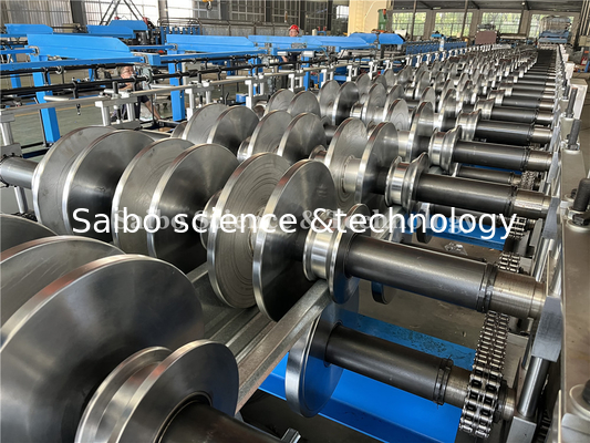 22KW X 2 Floor Deck Roll Forming Machine Chains Drive Guide Rail Structure
