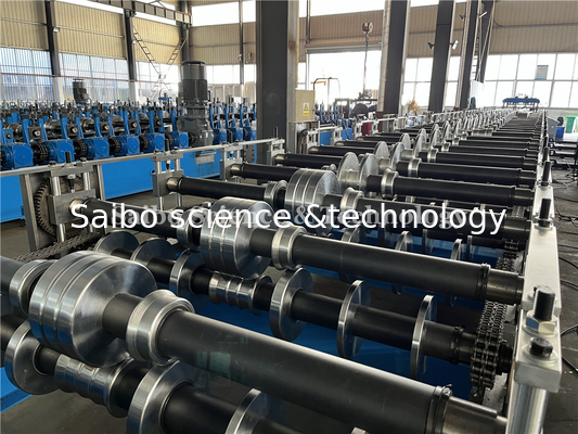 22KW X 2 Floor Deck Roll Forming Machine Chains Drive Guide Rail Structure